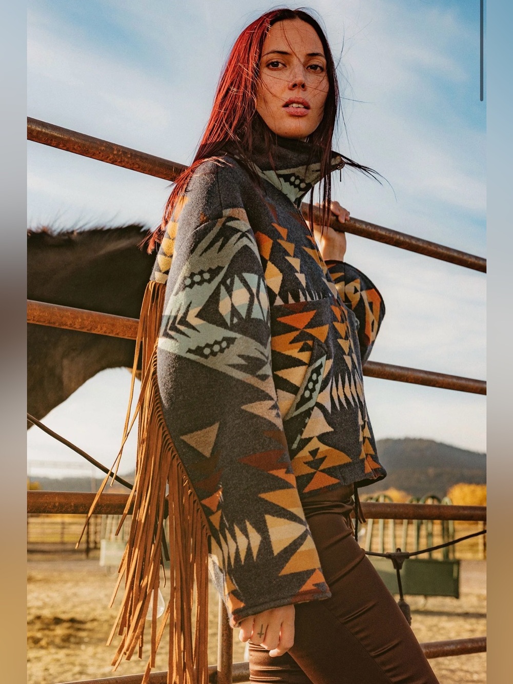 Lindsey Thornburg Blue Diamond Peak Fringe Cropped Archer